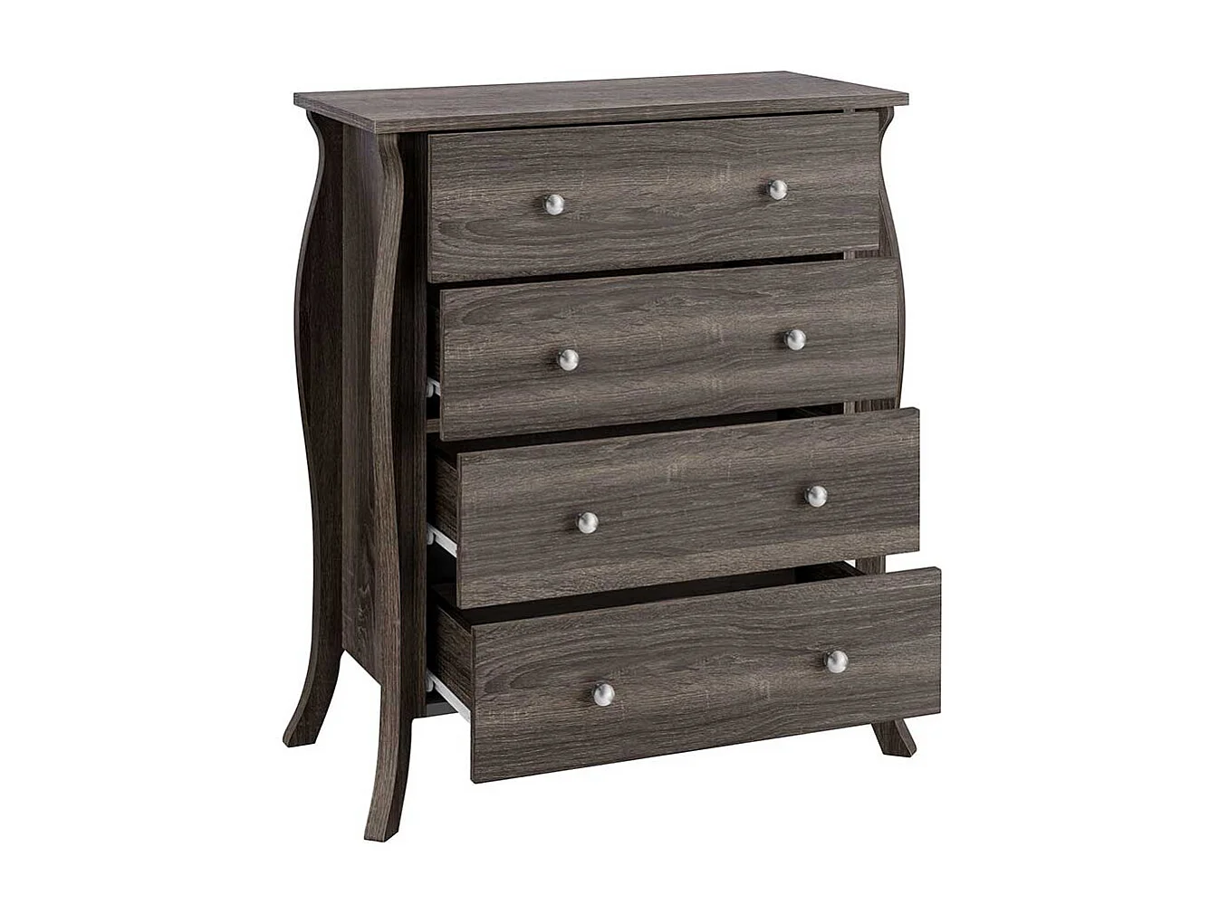 Badezimmer Schubladenkommode in Eiche Grau Barockstil