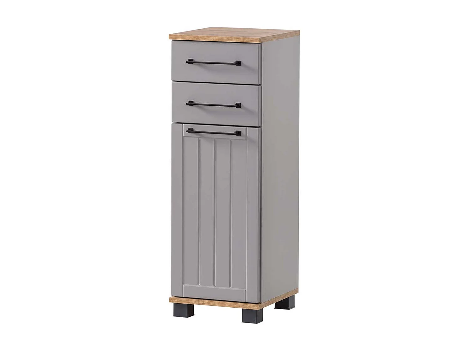 Landhaus Badezimmerschränkchen in Platingrau Eichefarben