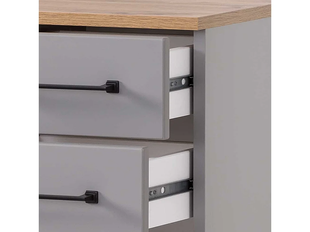 Landhaus Badezimmerschränkchen in Platingrau Eichefarben