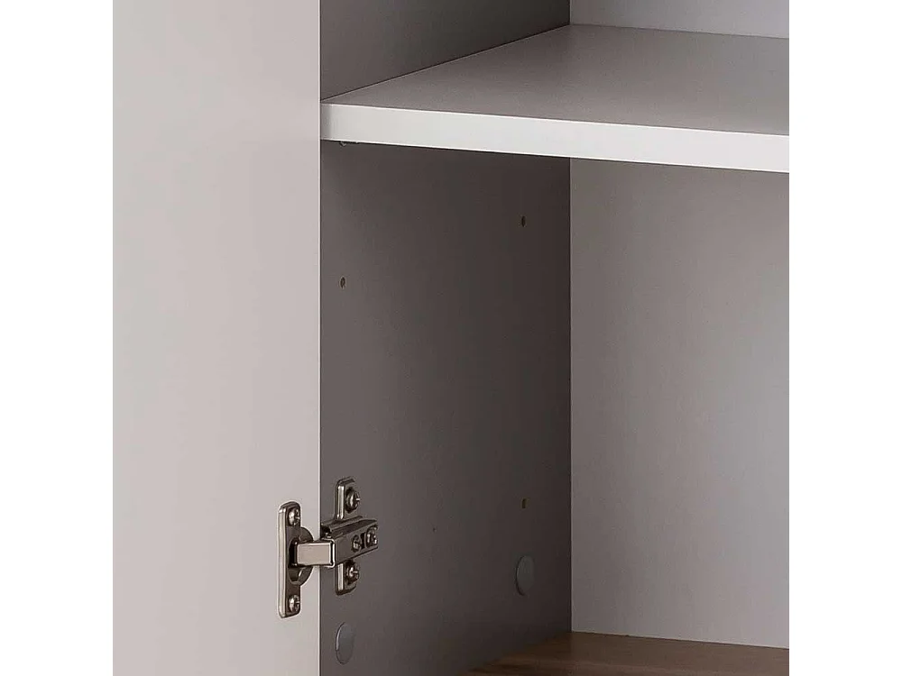 Landhaus Badezimmerschränkchen in Platingrau Eichefarben