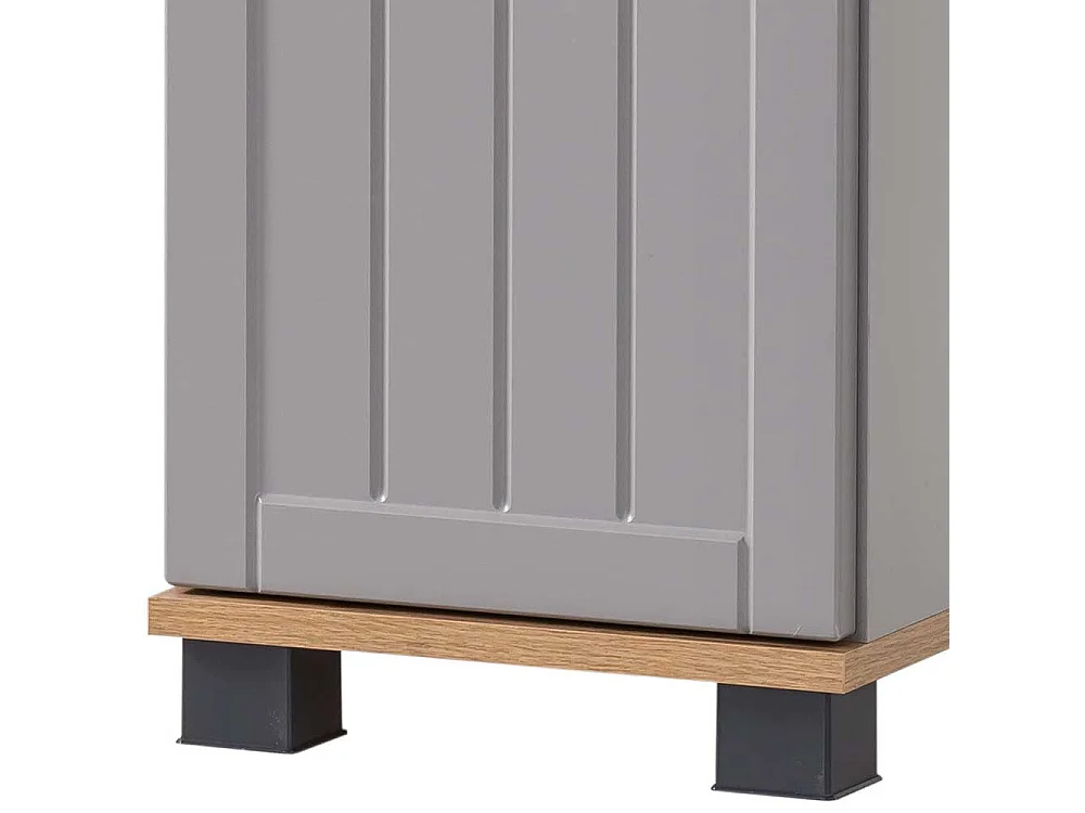 Landhaus Badezimmerschränkchen in Platingrau Eichefarben