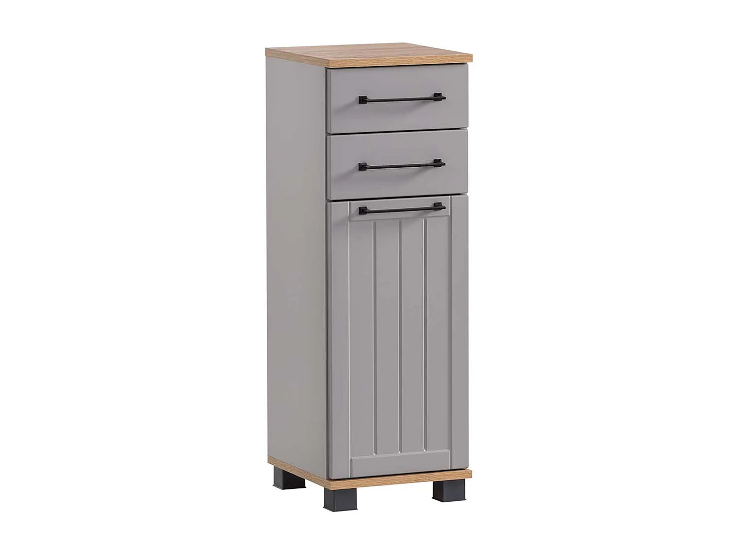 Landhaus Badezimmerschränkchen in Platingrau Eichefarben