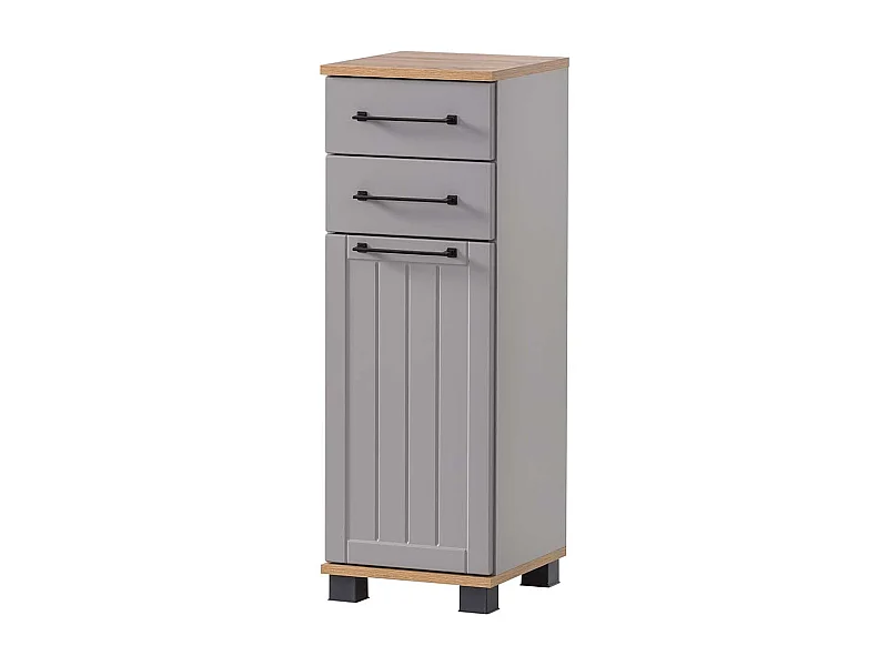 Landhaus Badezimmerschränkchen in Platingrau Eichefarben