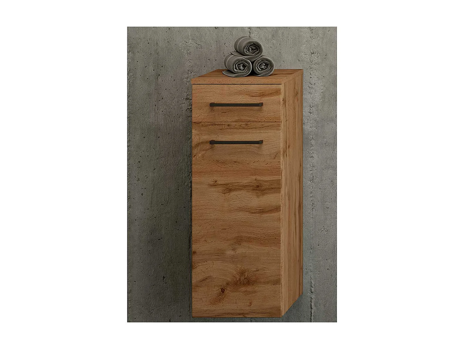 Bad Unterschrank schmal hängend oder stehend Wildeichefarben