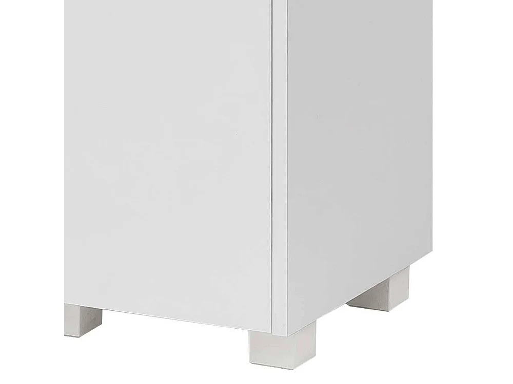 Badezimmer Hochschrank in Weiß und Wildeiche Optik Skandi Design