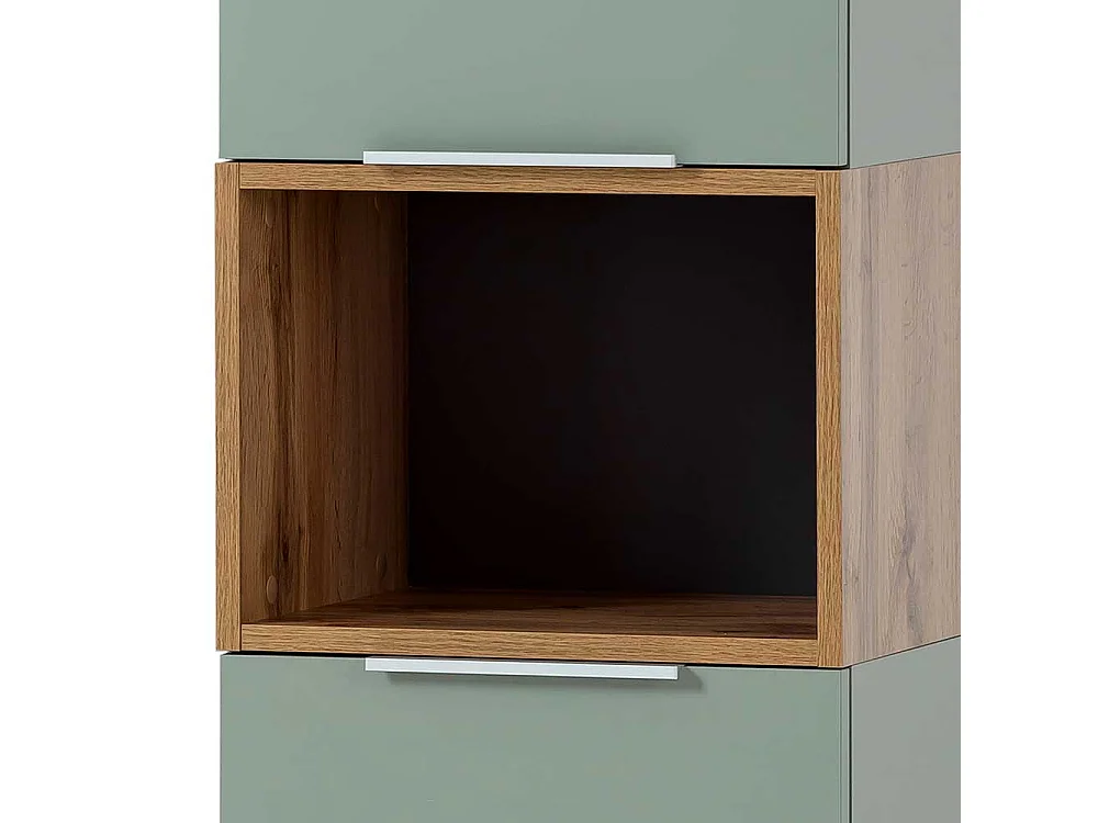 Badezimmerhochschrank im Skandi Design Drehtüren
