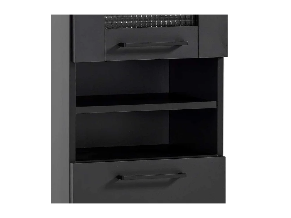 Badschrank mit Metallgriffen zwei offenen Fächern