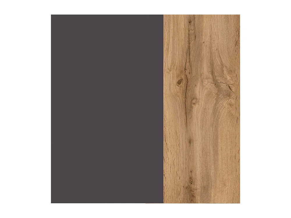 Badezimmer Hochschrank in Wildeiche Optik und Dunkelgrau 40 cm breit