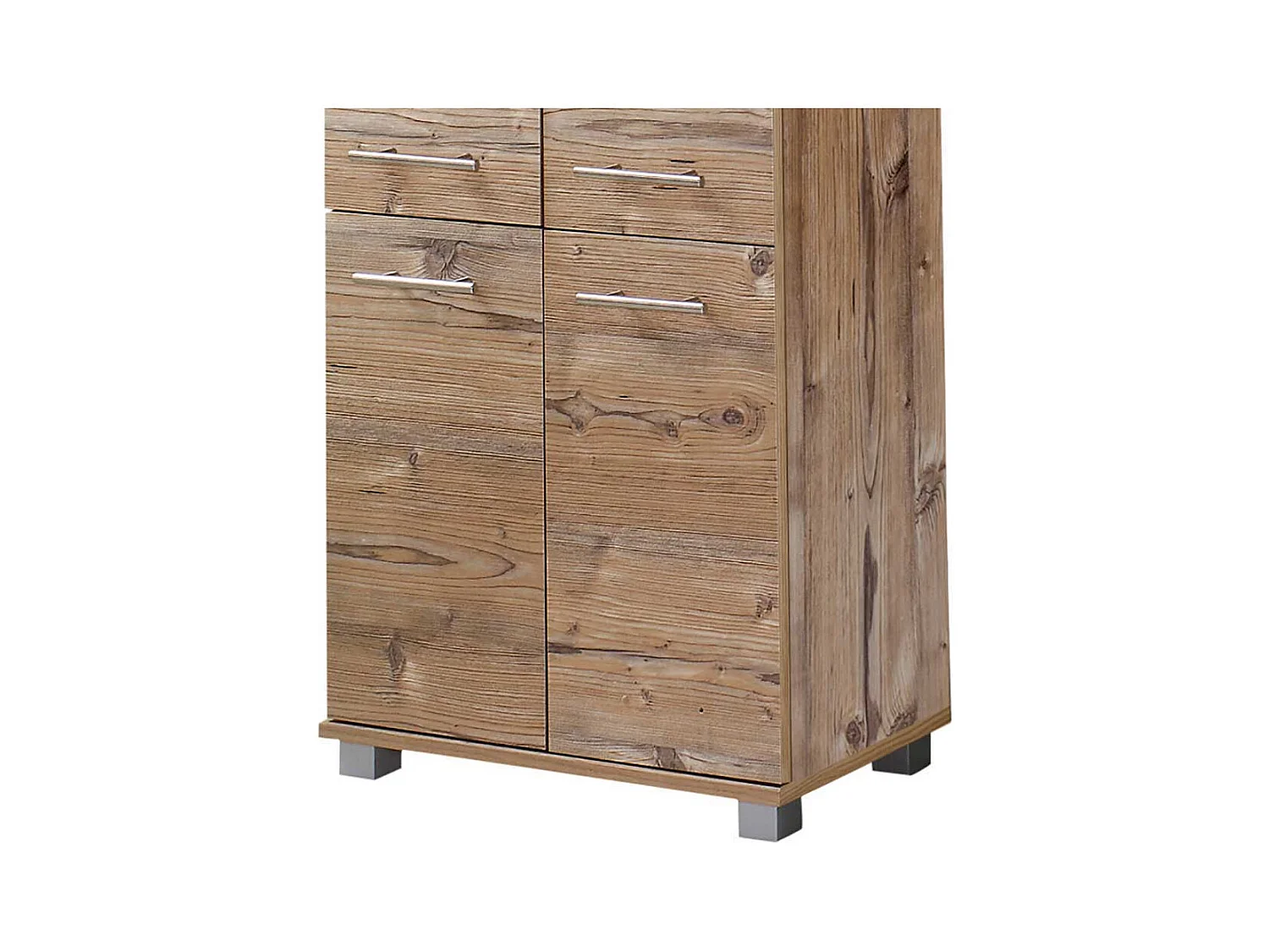 Badezimmerschrank im Dekor Fichte Grau 4-türig