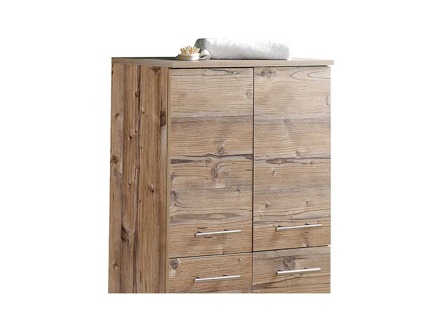 Badezimmerschrank im Dekor Fichte Grau 4-türig