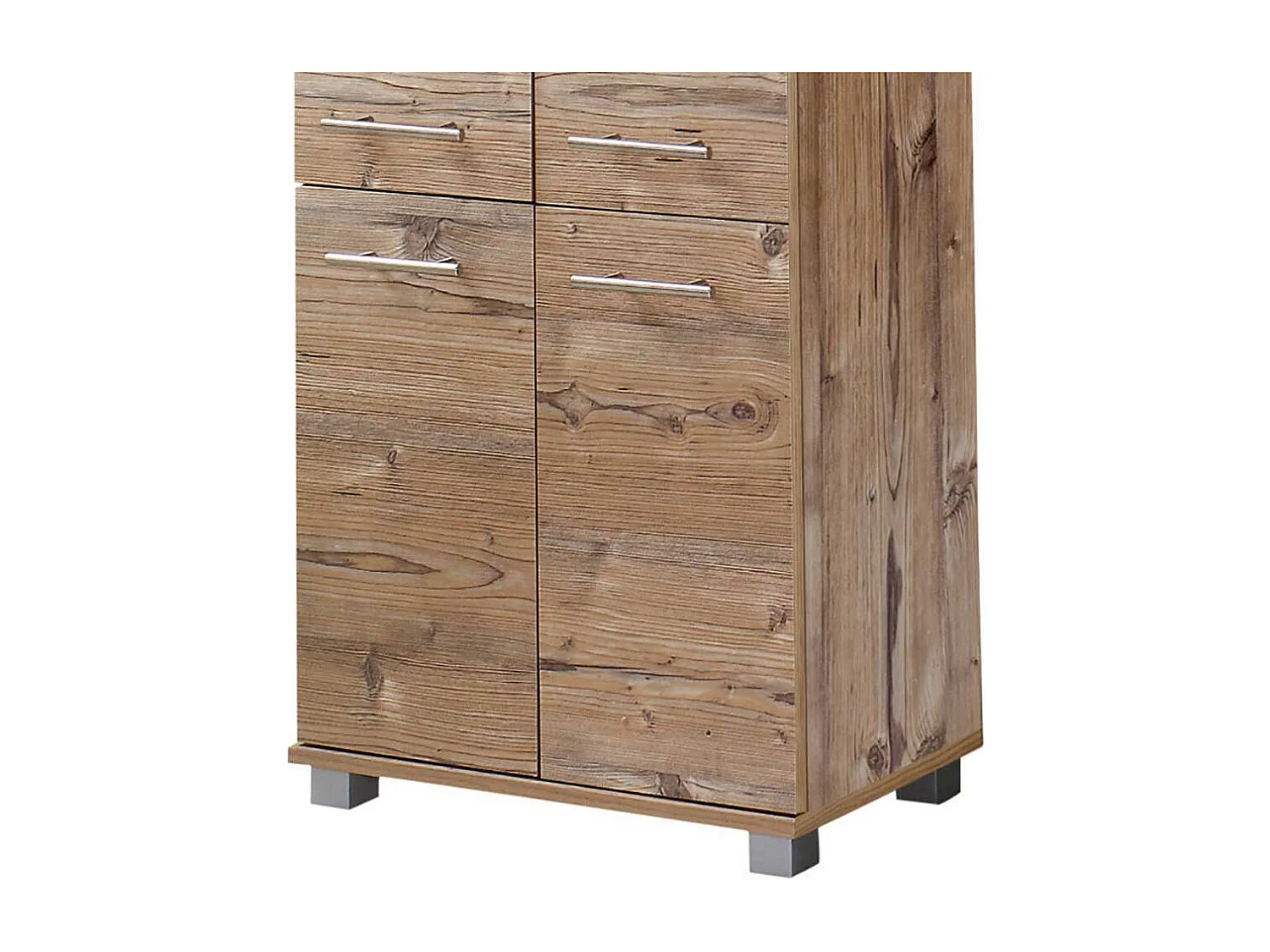 Badezimmerschrank im Dekor Fichte Grau 4-türig