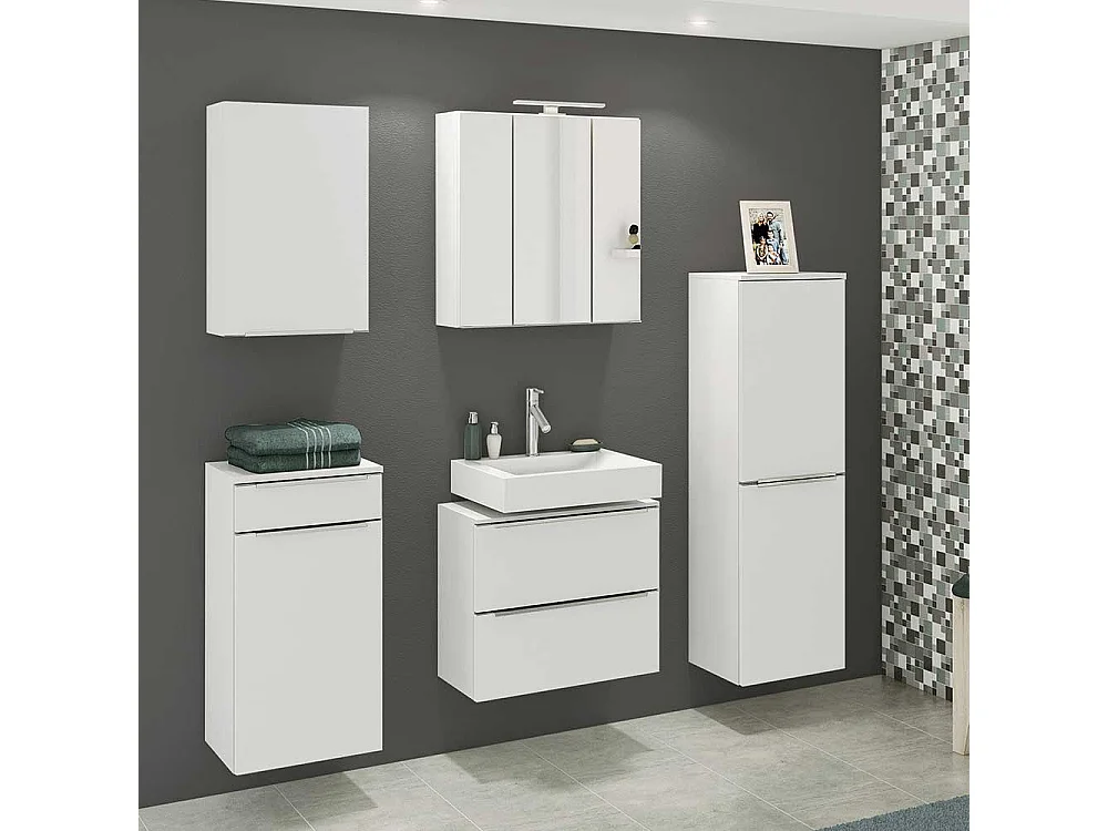 Bad Beistellschrank in Weiß 40 cm breit