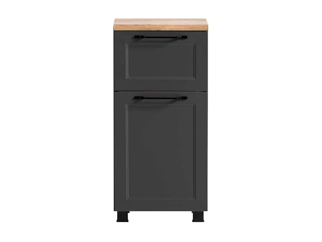 Badschrank Badezimmerschrank mit Holzwerkstofftür und Metallgriffen