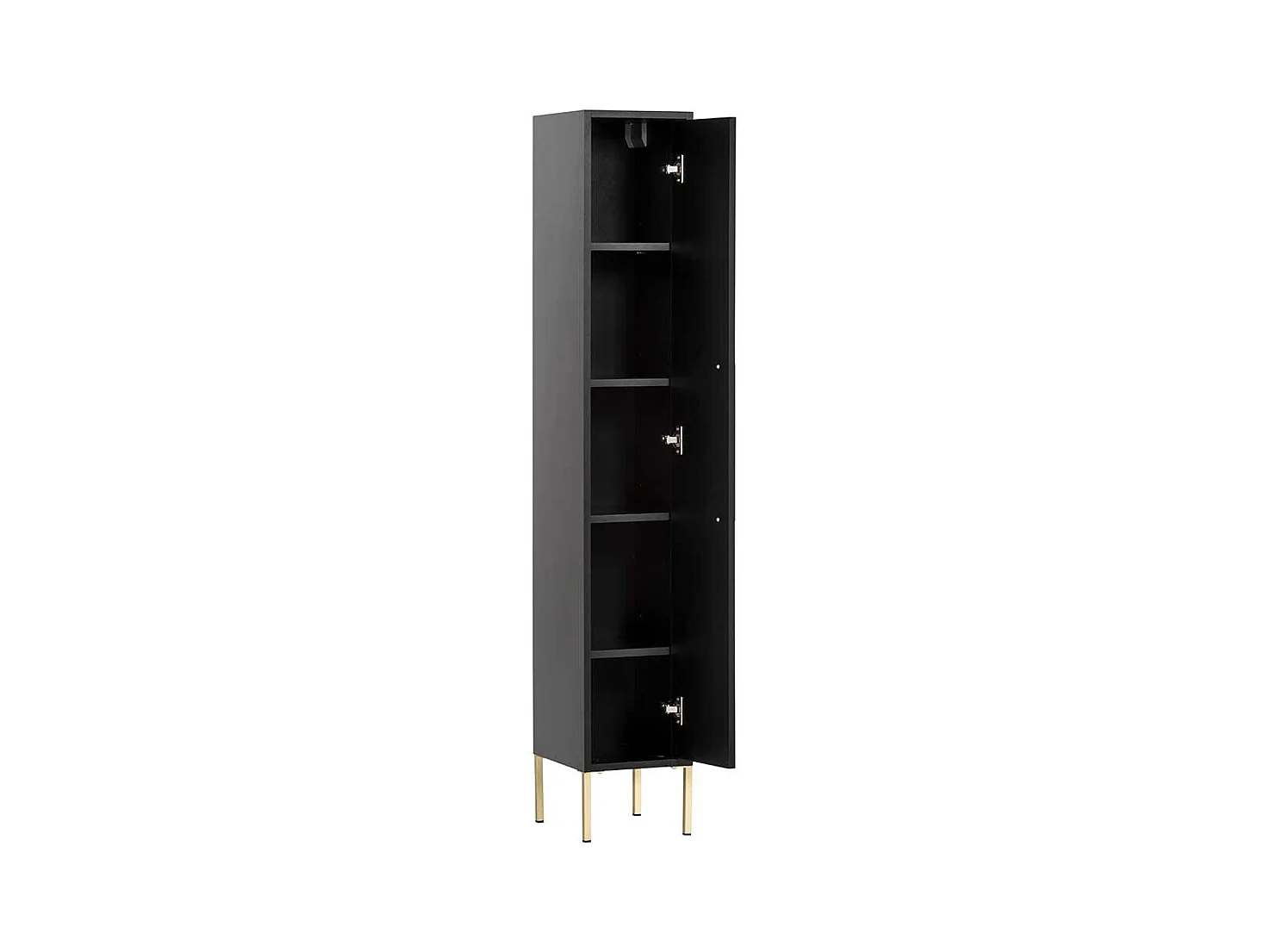 Badseitenschrank in Schwarz und Goldfarben Made in Germany