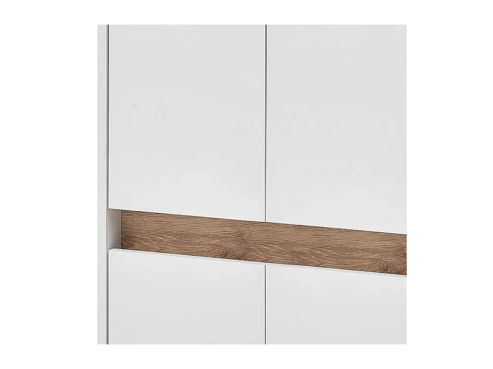 Badezimmerschrank in Weiß und Wildeiche Optik 165 cm hoch