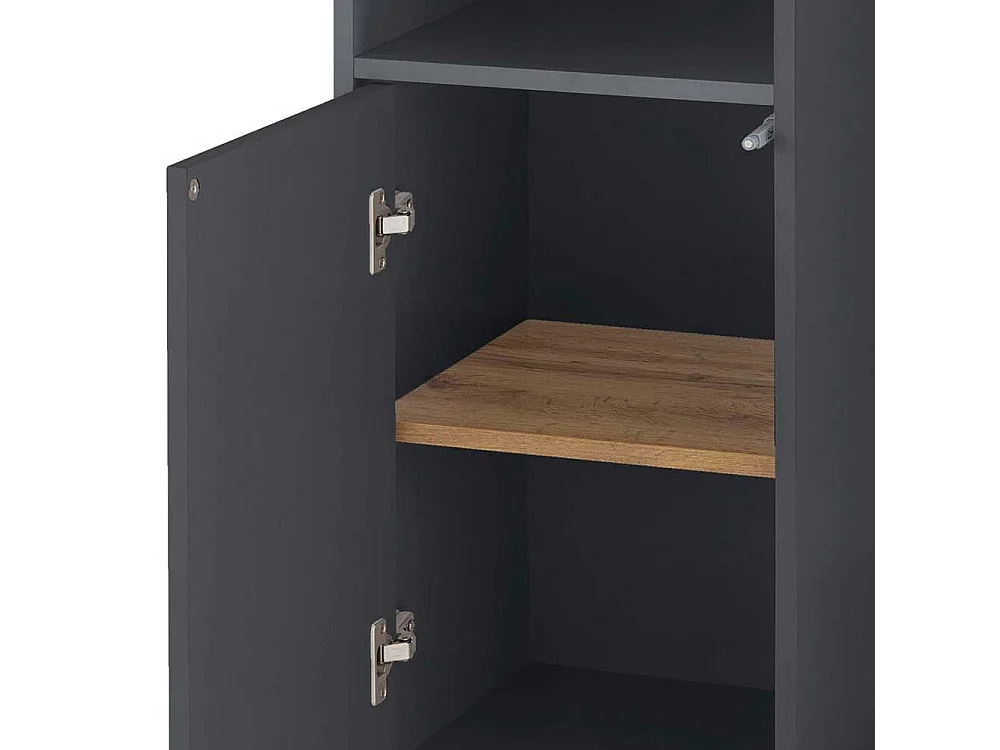 Badezimmer Schrank Badschrank mit Drehtür in Anthrazit