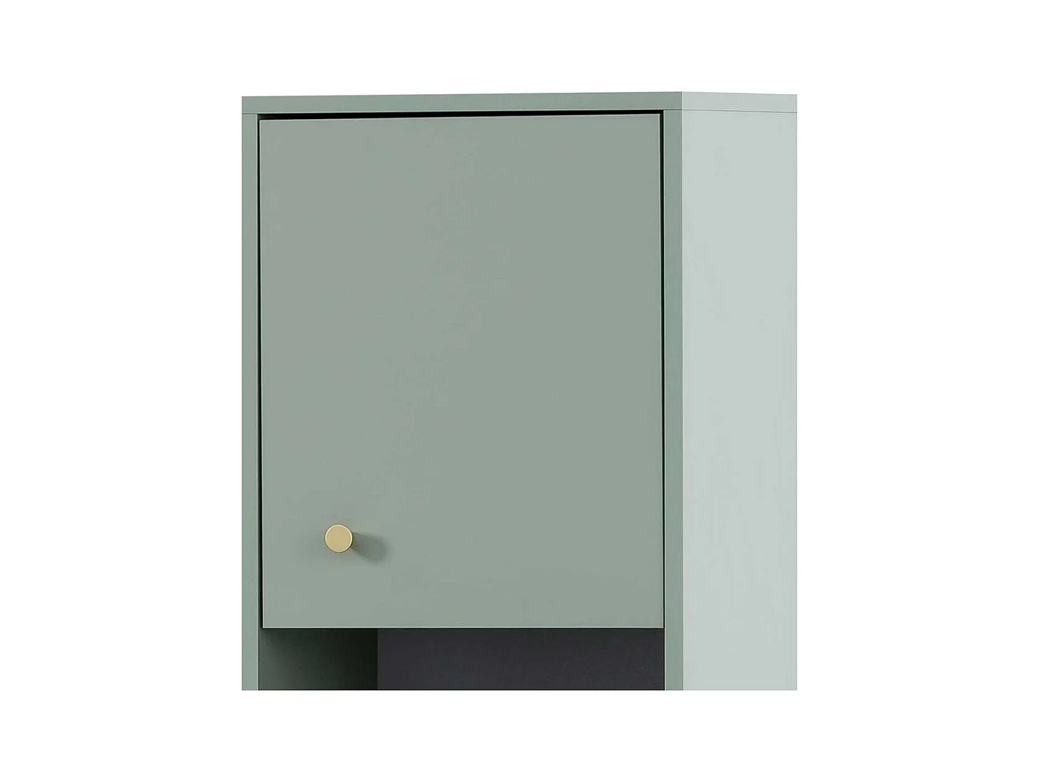 Badezimmer Hochschrank in Graugrün Goldfarben