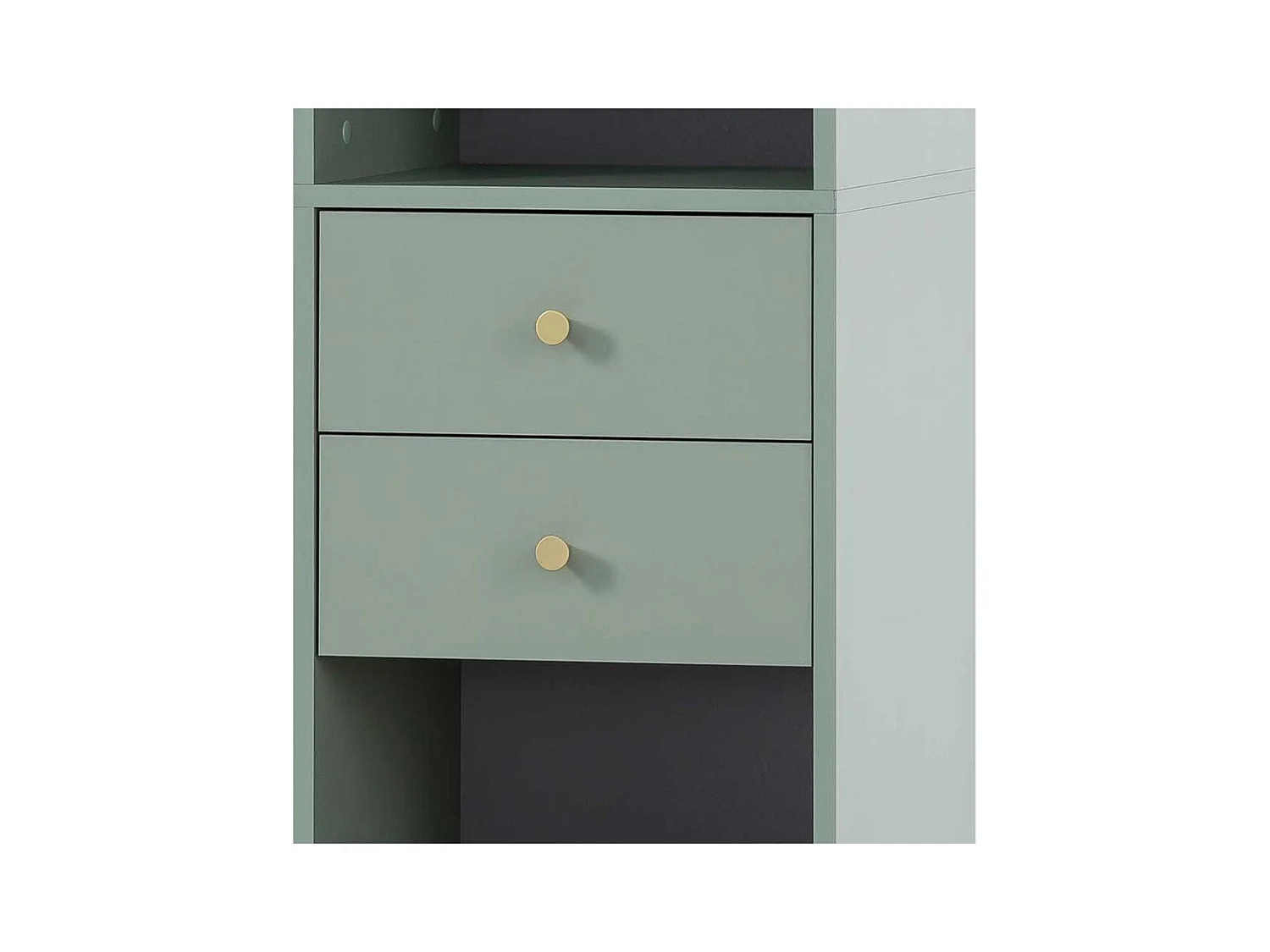 Badezimmer Hochschrank in Graugrün Goldfarben