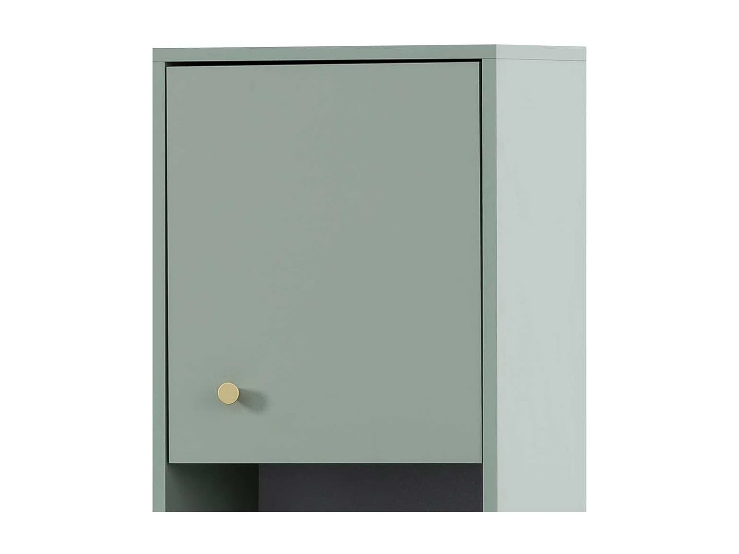 Badezimmer Hochschrank in Graugrün Goldfarben