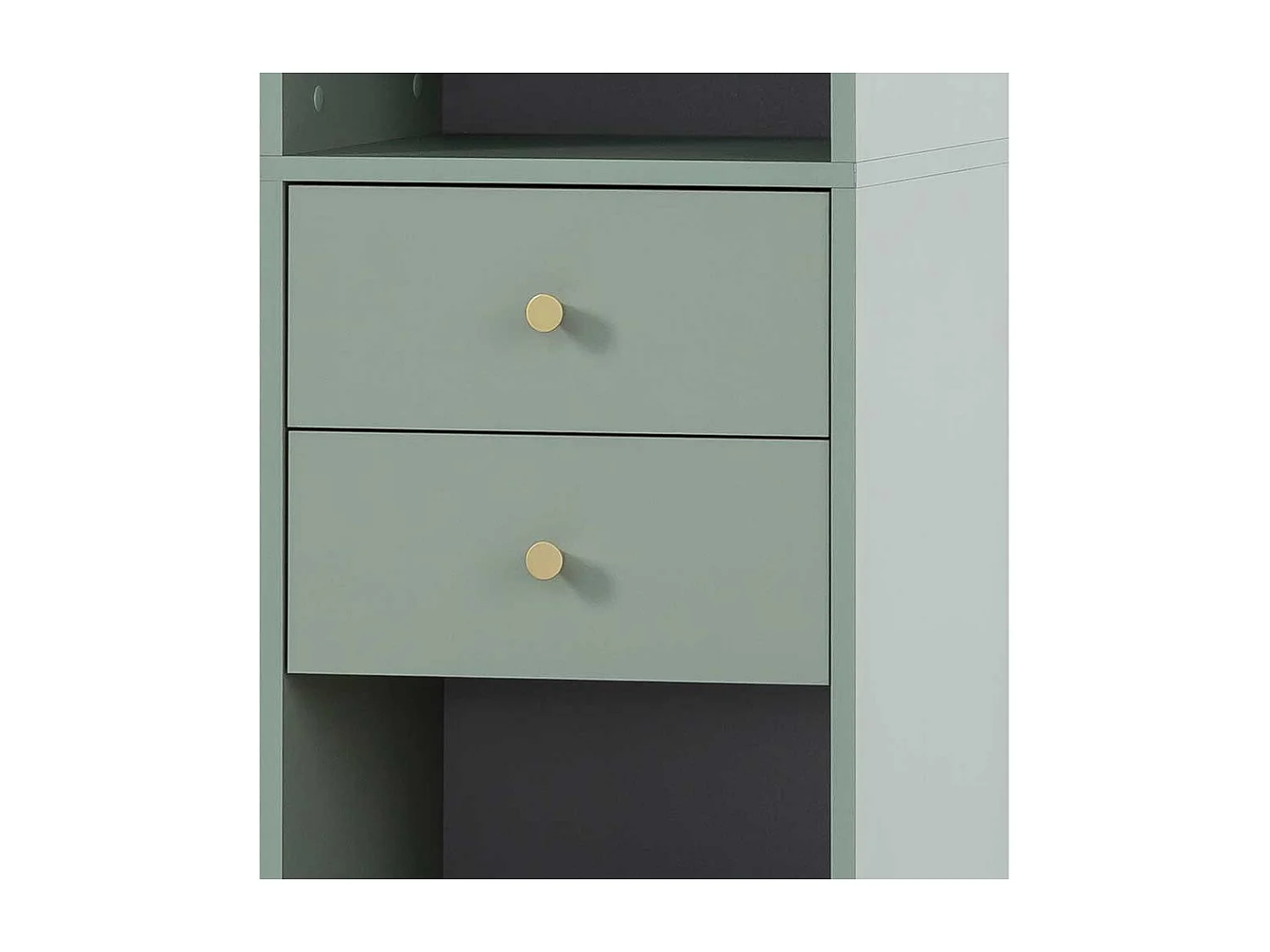 Badezimmer Hochschrank in Graugrün Goldfarben