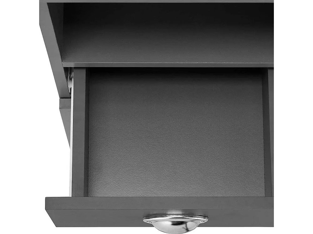 Badezimmer Schrank in Grau mit Türen und Schubkästen