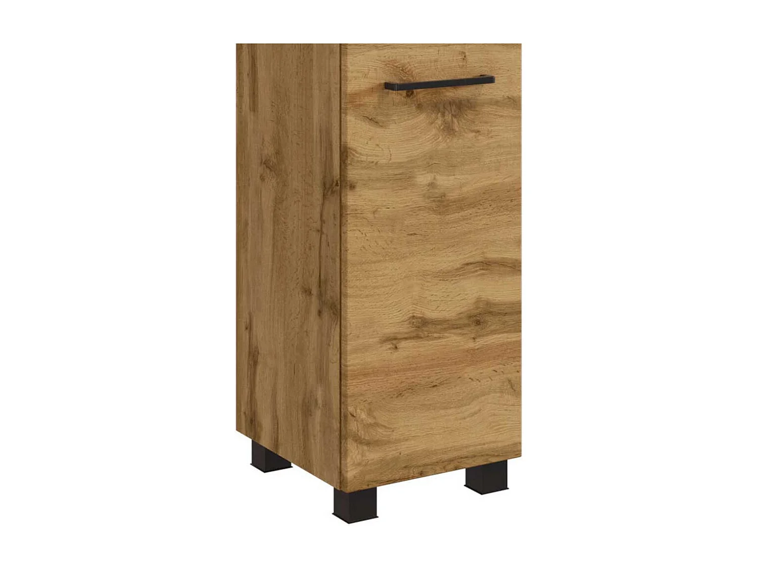 Badezimmerhochschrank in Wildeichefarben 2 Türen 1 Schublade