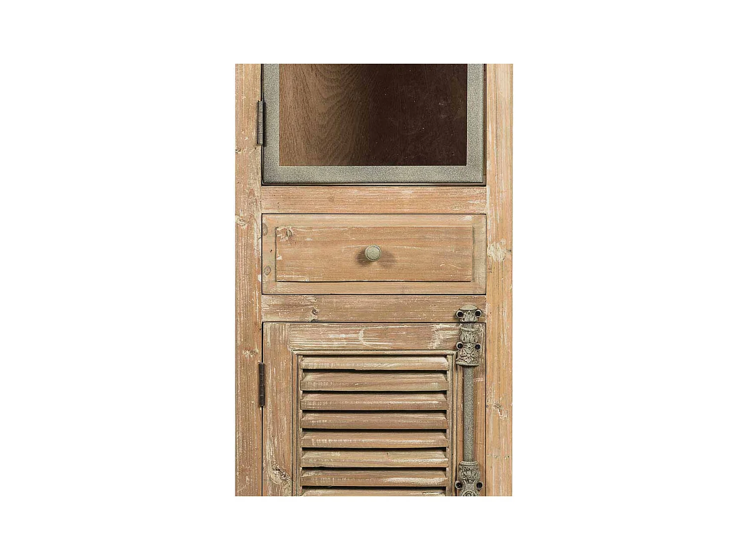 Badezimmer Hochschrank aus Kiefer Antik Finish