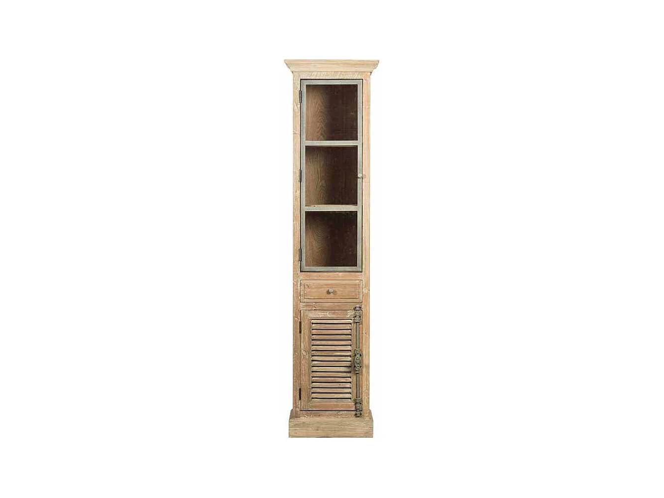 Badezimmer Hochschrank aus Kiefer Antik Finish