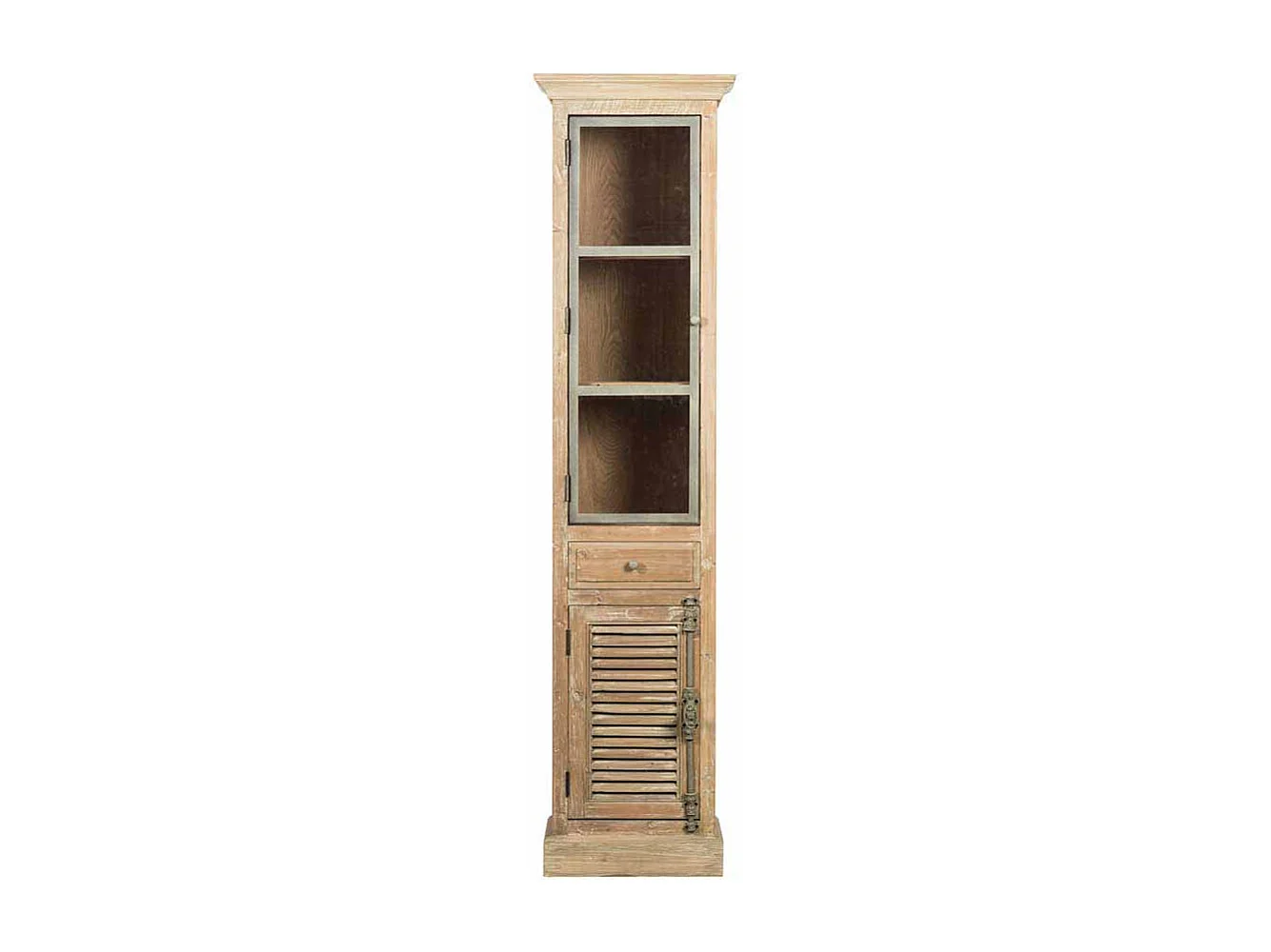 Badezimmer Hochschrank aus Kiefer Antik Finish