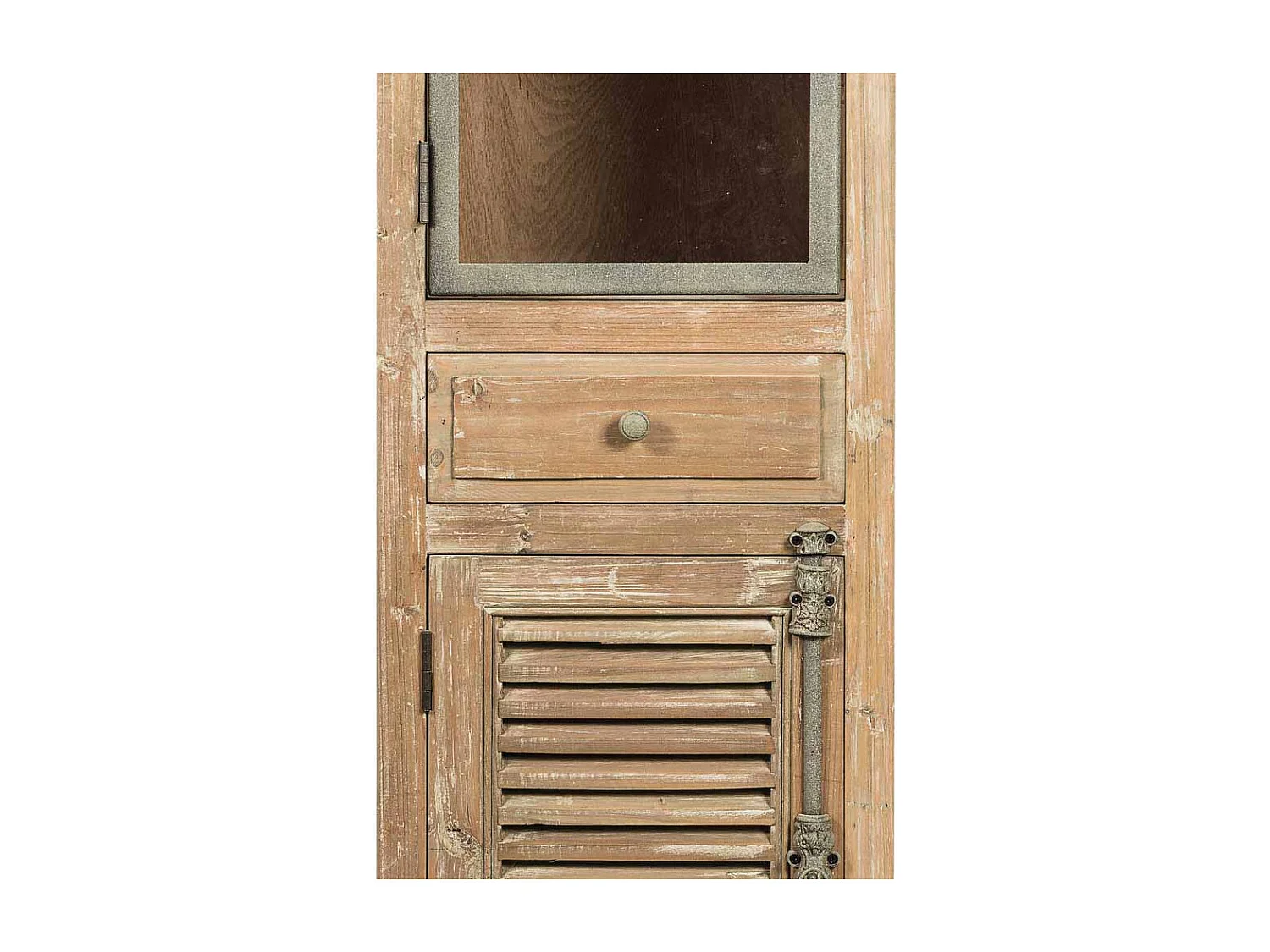 Badezimmer Hochschrank aus Kiefer Antik Finish