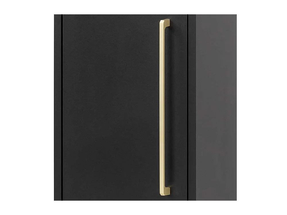 Badezimmerhochschrank in Schwarz und Goldfarben 22 cm tief