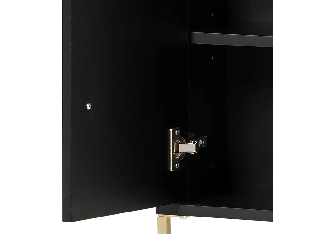 Badezimmerhochschrank in Schwarz und Goldfarben 22 cm tief