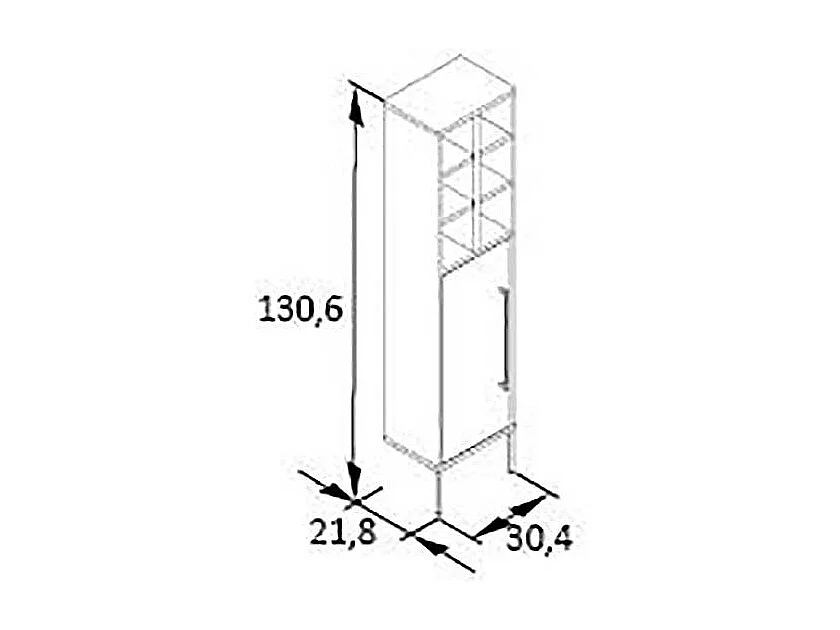 Badezimmerhochschrank in Schwarz und Goldfarben 22 cm tief