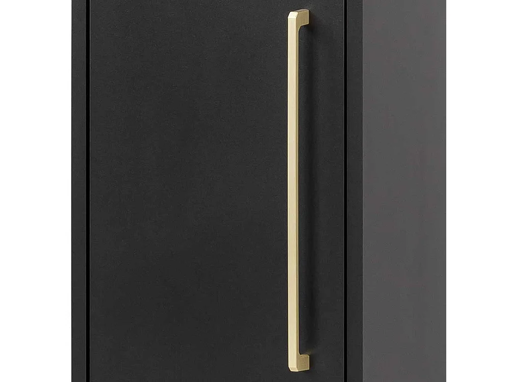 Badezimmerhochschrank in Schwarz und Goldfarben 22 cm tief