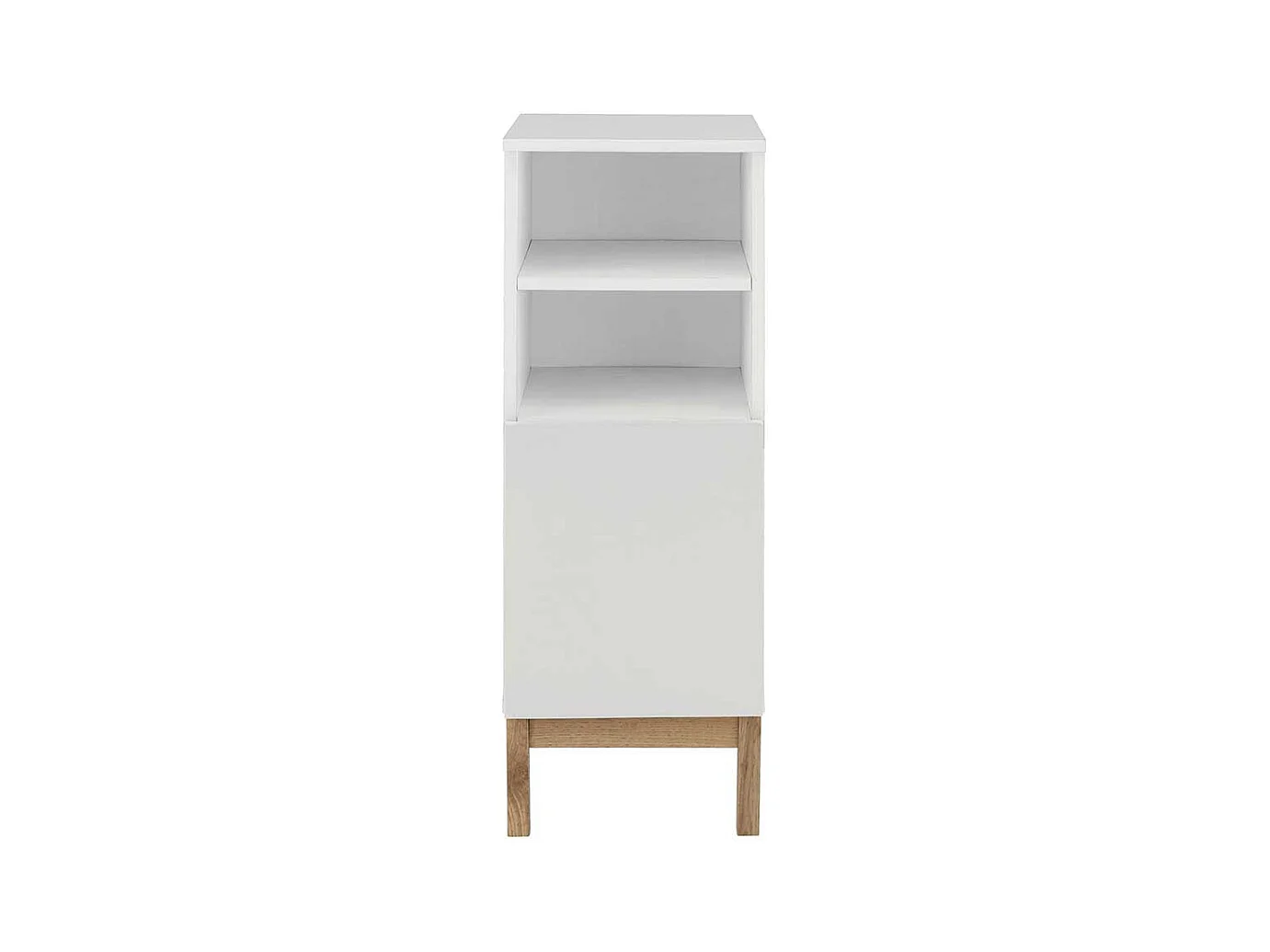 Badezimmerschrank Beistellschrank Bad mit zwei offenen Fächern und Holzwerkstofftür