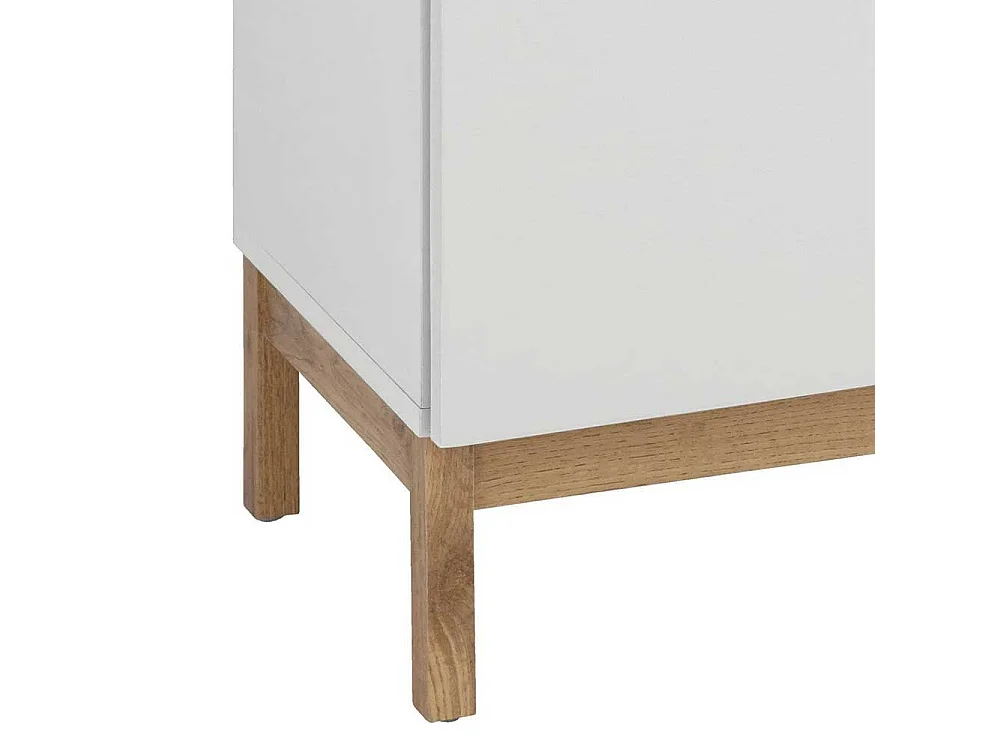 Badezimmerschrank Beistellschrank Bad mit zwei offenen Fächern und Holzwerkstofftür