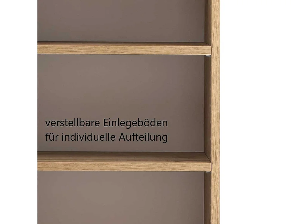Badezimmer Hochschrank in Weiß und Wildeiche Optik 185 cm hoch