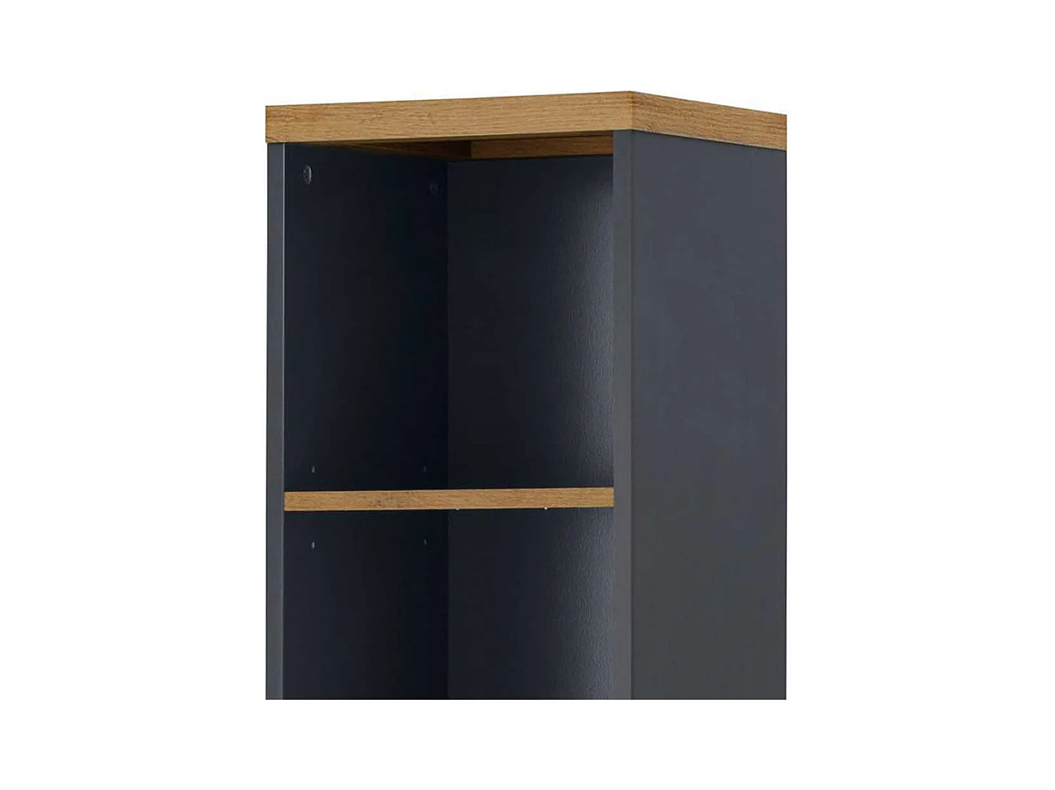 Hochschrank Seitenschrank in Anthrazit und Wildeichefarben