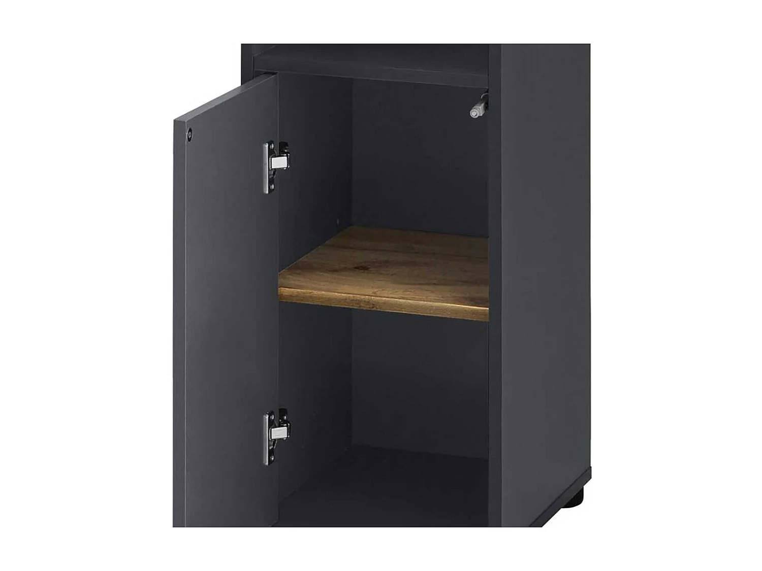 Hochschrank Seitenschrank in Anthrazit und Wildeichefarben