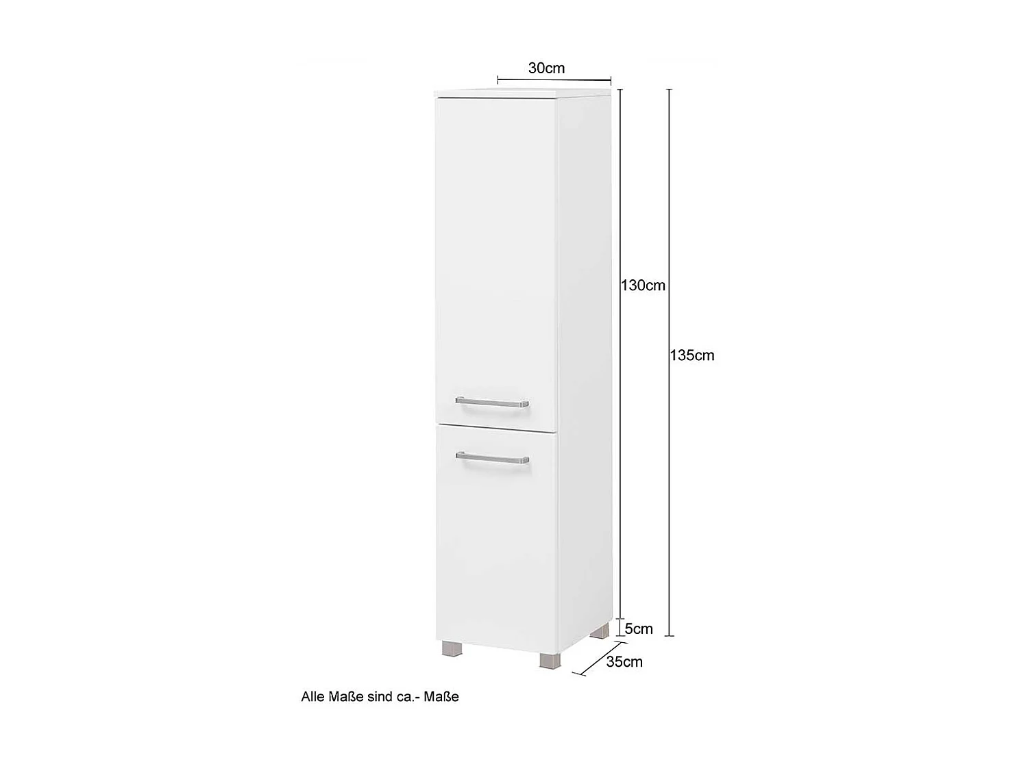 Bad Hochschrank in Dunkelgrau 135 cm hoch