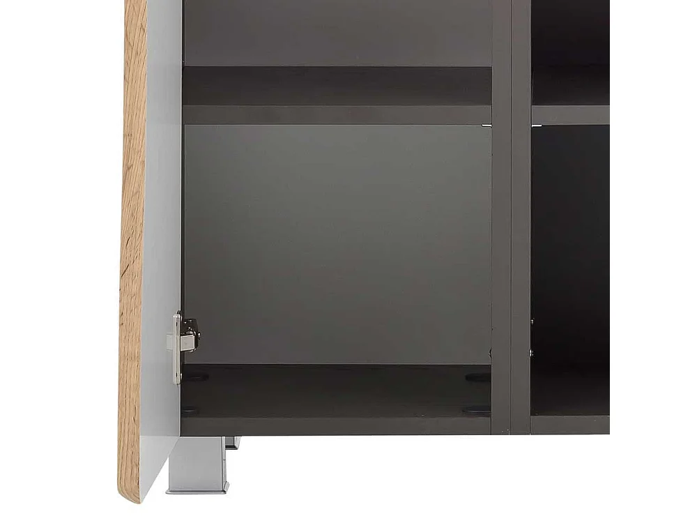 Badmidischrank mit Baumkante NB Wildeichefarben Landhausstil