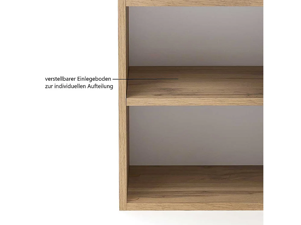 Badezimmerunterschrank in Grau und Wildeiche Optik Glas beschichtet