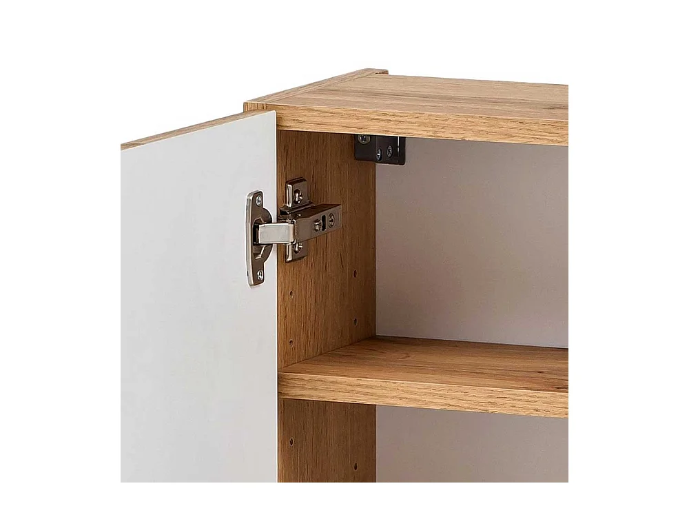 Badezimmer Hängeschrank im Wildeiche Dekor 1 türig