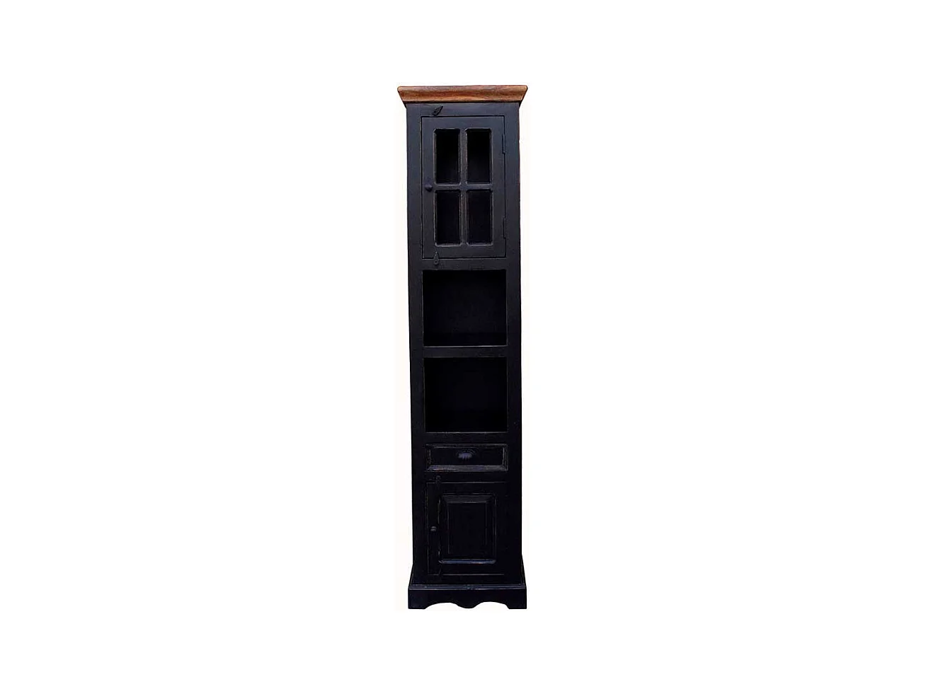 Badschrank in Schwarz Kolonial Design