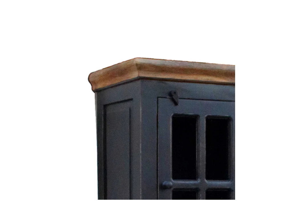 Badschrank in Schwarz Kolonial Design