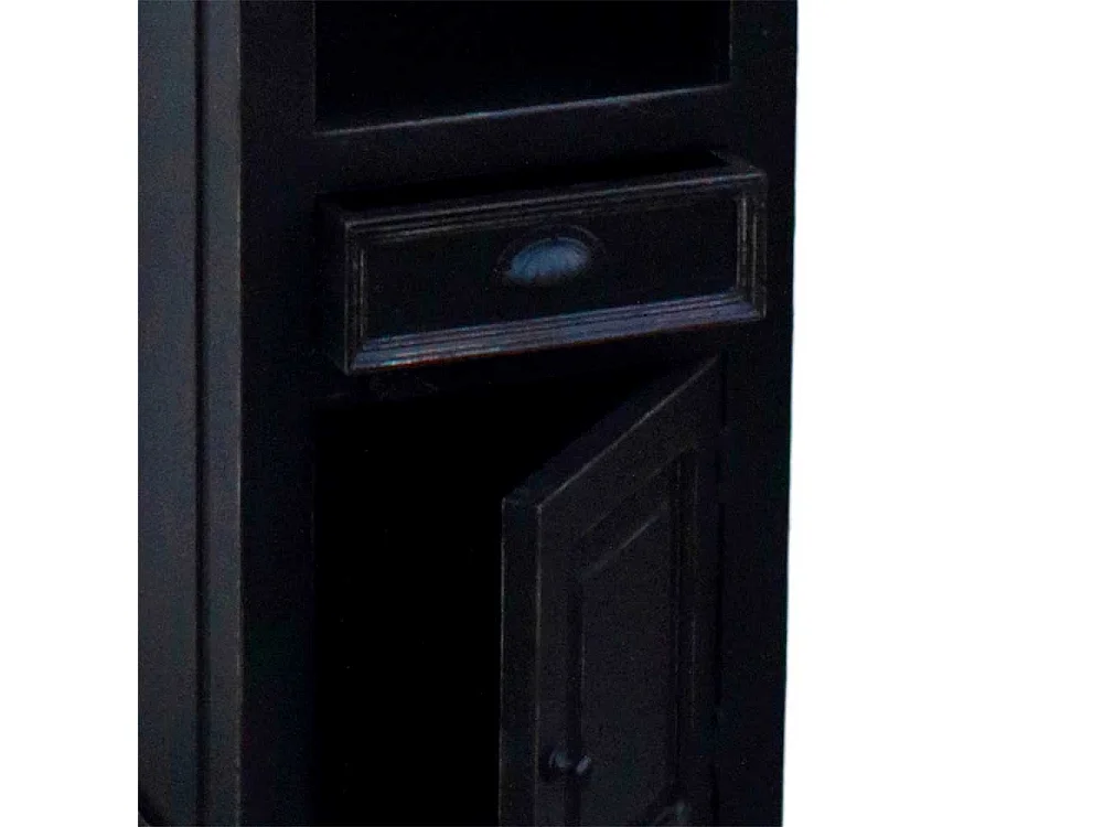 Badschrank in Schwarz Kolonial Design