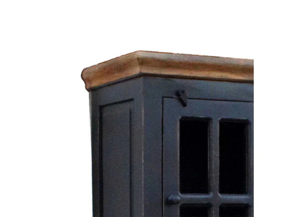 Badschrank in Schwarz Kolonial Design