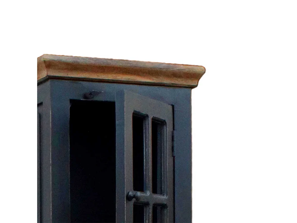 Badschrank in Schwarz Kolonial Design