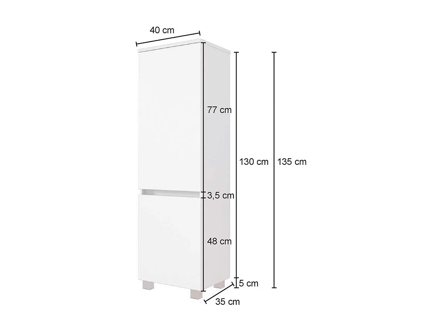 Bad Hochschrank in Weiß und Wildeiche Optik Glas beschichtet