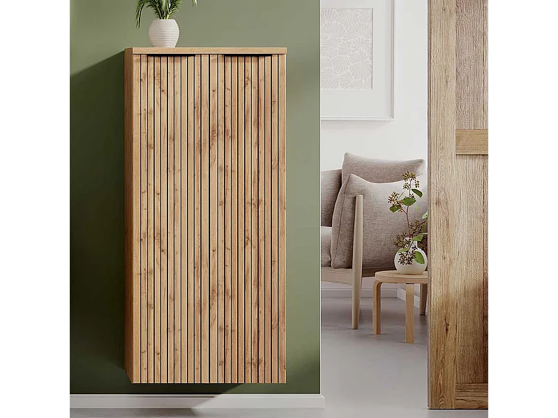 Moderner Badmidischrank hängend oder stehend Wildeichefarben